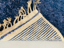 Load image into Gallery viewer, Handwoven deep blue carpet