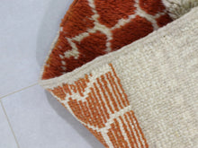Load image into Gallery viewer, Custom Moroccan rug in burnt orange and ivory tones


