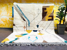 Load image into Gallery viewer, handmade berber rug, custom rugs, Minimalist rug, All wool rug, Handmade rug, berber rug, Contemporary rug, custom handmade rug, moroccan berber rug, Beni ourain rug, Custom rug, moroccan rug 8x10, Wool rug