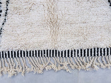 Load image into Gallery viewer, white wool rug, wool felt rug, moroccan handknotted, vinyl rug, handmade gifts, beni ourain carpet, moroccan style rug, handmade wool gift, antique rug, moroccan rug 8x11, soft wool rugs, beni ourain 8x11, chunky wool rug
