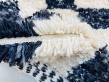 Load image into Gallery viewer, checkered area rug, 8x10 moroccan rug, black and white rug, scandinavian rug 4x6, area rug for living, 5x8 rug, hand knotted rug, woven rug, personalized carpet, traditional rug, checkered wool rug, handmade wool, white moroccan rug