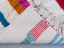 Load image into Gallery viewer, abstract rug, colorful beni ourain, modern beni rug, moroccan ivory rug, wedding gift, Living Room Rug, shag pile rug, gift for her, moroccan home decor, woolen rugs, soft wool rug, bathroom rug, handmade gift rug