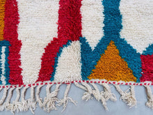 Load image into Gallery viewer, abstract rug, colorful beni ourain, modern beni rug, moroccan ivory rug, wedding gift, Living Room Rug, shag pile rug, gift for her, moroccan home decor, woolen rugs, soft wool rug, bathroom rug, handmade gift rug