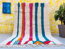 Load image into Gallery viewer, abstract rug, colorful beni ourain, modern beni rug, moroccan ivory rug, wedding gift, Living Room Rug, shag pile rug, gift for her, moroccan home decor, woolen rugs, soft wool rug, bathroom rug, handmade gift rug