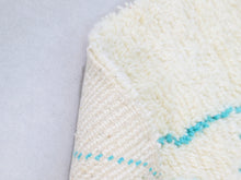 Load image into Gallery viewer, beni ourain rug, moroccan wool rug, ivory berber rug, blue geometric rug, handmade moroccan rug, boho area rug, berber carpet, atlas mountain rug, ethnic wool rug, cozy boho rug, minimal moroccan rug, beni rug, authentic moroccan rug



