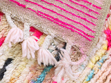 Load image into Gallery viewer, Colorful handwoven wool runner with pink and blue


