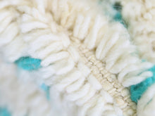 Load image into Gallery viewer, beni ourain rug, moroccan wool rug, ivory berber rug, blue geometric rug, handmade moroccan rug, boho area rug, berber carpet, atlas mountain rug, ethnic wool rug, cozy boho rug, minimal moroccan rug, beni rug, authentic moroccan rug


