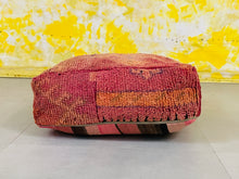 Load image into Gallery viewer, kilim pouf, berber pouf, moroccan pouf, wool pouf, 60x60x20 cm pouf
