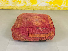 Load image into Gallery viewer, kilim pouf, berber pouf, moroccan pouf, wool pouf, 60x60x20 cm poufkilim pouf, berber pouf, moroccan pouf, wool pouf, 60x60x20 cm pouf
