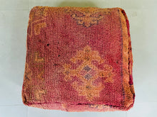 Load image into Gallery viewer, kilim pouf, berber pouf, moroccan pouf, wool pouf, 60x60x20 cm pouf
