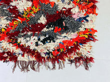 Load image into Gallery viewer, Boucherouite Moroccan Rug, Handwoven Boucherouite Rug, Colorful Moroccan Rug, Eco-friendly Moroccan Rug, Bohemian Moroccan Rug, Moroccan Rag Rug, Unique Moroccan Rug, Vibrant Moroccan Decor, Moroccan Artisan Rug, Moroccan Recycled Material Rug, Sustainable Home Decor Rug, Moroccan Floor Art Rug
