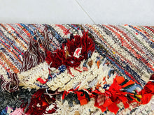 Load image into Gallery viewer, Boucherouite Moroccan Rug, Handwoven Boucherouite Rug, Colorful Moroccan Rug, Eco-friendly Moroccan Rug, Bohemian Moroccan Rug, Moroccan Rag Rug, Unique Moroccan Rug, Vibrant Moroccan Decor, Moroccan Artisan Rug, Moroccan Recycled Material Rug, Sustainable Home Decor Rug, Moroccan Floor Art Rug
