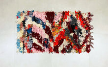 Load image into Gallery viewer, Boucherouite Moroccan Rug, Handwoven Boucherouite Rug, Colorful Moroccan Rug, Eco-friendly Moroccan Rug, Bohemian Moroccan Rug, Moroccan Rag Rug, Unique Moroccan Rug, Vibrant Moroccan Decor, Moroccan Artisan Rug, Moroccan Recycled Material Rug, Sustainable Home Decor Rug, Moroccan Floor Art Rug
