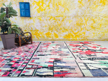 Load image into Gallery viewer, moroccan home decor, relaxing rug, large floor carpet, turkish rug, brown rug morocco, boujaad runner, hand tufted rugs, berber rug blue, funky rug, high quality rug, handmade berber rug, large rug, wool shag rug
