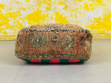 Load image into Gallery viewer, moroccan wool pouf, berber pouf, pouf , 60x60x20 cm pouf, kilim pouf, ottoman pouf
