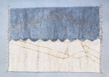 Load image into Gallery viewer, Moroccan rug, custom design rugs, All wool berber rug, plain ivory rug, Berber rug, beige rug, Custom size rug, custom boujad rug, custom handmade rug, handmade rug, Moroccan rug,