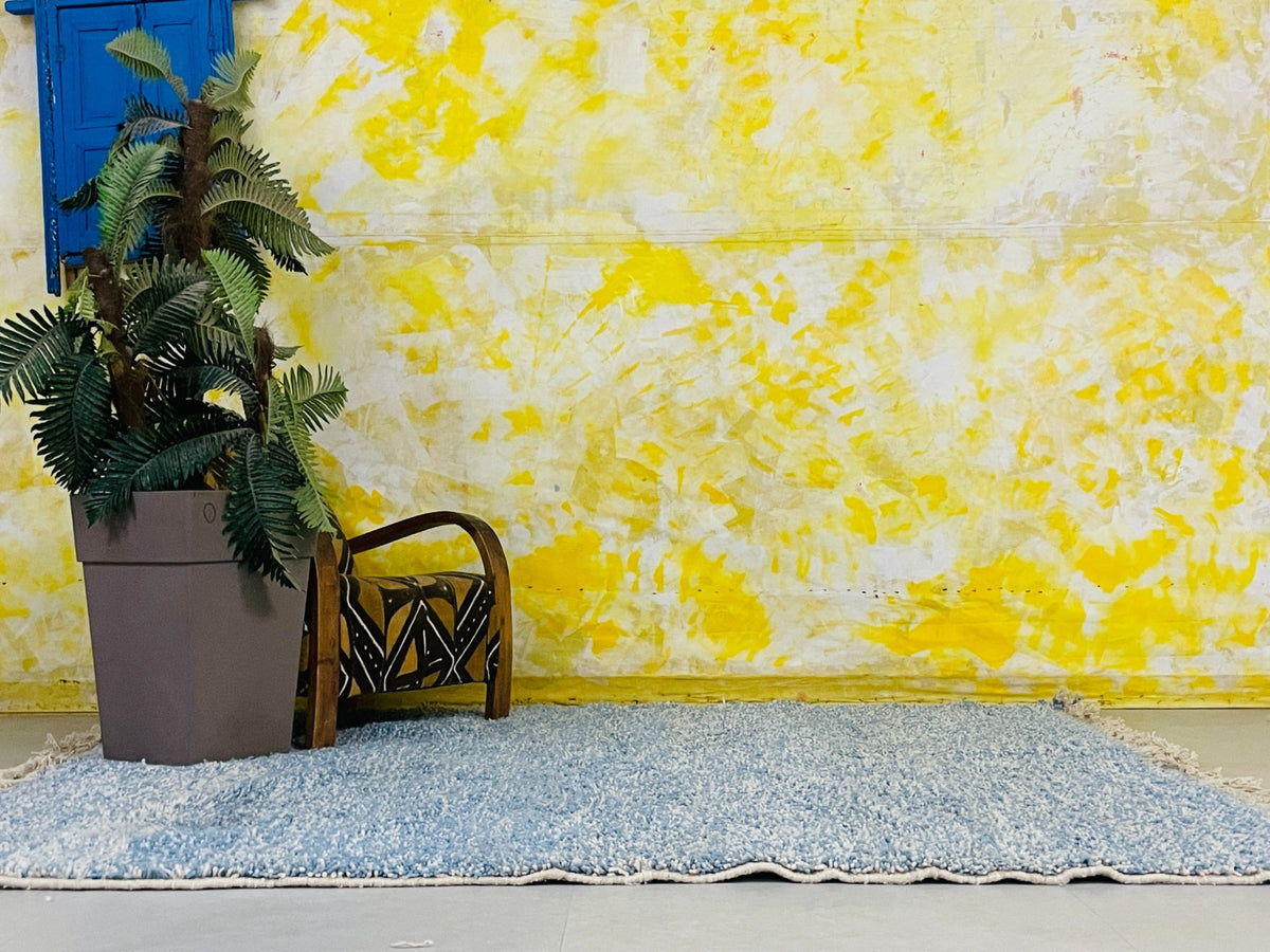 Handwoven Blue Gradient Rug - custom size moroccan rug – The Wool Rugs