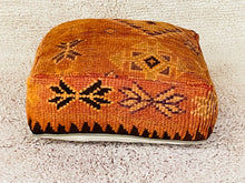 Load image into Gallery viewer, Floor Pouf, poufs, wool poufs, handmade poufe, square pouf ottoman, Moroccan Decor, Wedding Decor, cushion decor, Home and Living, handmade wool pouf, Ottoman pillow, LIVING ROOM, moroccan kilim
