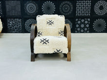 Load image into Gallery viewer, Chic moroccan walnut wood, chair, The Wool Rugs, The Wool Rugs, 
