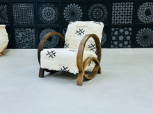 Load image into Gallery viewer, Chic moroccan walnut wood, chair, The Wool Rugs, The Wool Rugs, 
