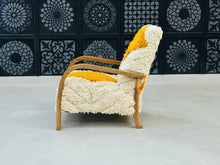 Load image into Gallery viewer, Moroccan Wool Lounge Chair with Walnut Frame, chair, The Wool Rugs, The Wool Rugs, 