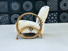 Load image into Gallery viewer, Chic moroccan walnut wood, chair, The Wool Rugs, The Wool Rugs, 
