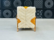 Load image into Gallery viewer, Moroccan Wool Lounge Chair with Walnut Frame, chair, The Wool Rugs, The Wool Rugs, 