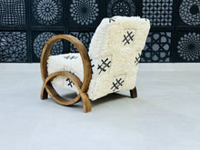 Load image into Gallery viewer, Chic moroccan walnut wood, chair, The Wool Rugs, The Wool Rugs, 
