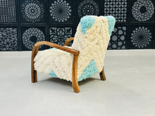 Load image into Gallery viewer, Chic moroccan walnut wood, chair, The Wool Rugs, The Wool Rugs, 
