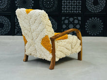 Load image into Gallery viewer, Moroccan Wool Lounge Chair with Walnut Frame, chair, The Wool Rugs, The Wool Rugs, 