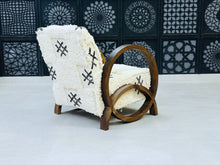 Load image into Gallery viewer, Chic moroccan walnut wood, chair, The Wool Rugs, The Wool Rugs, 
