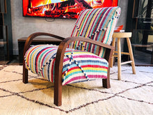 Load image into Gallery viewer, rocking chair, handmade armchair, vintage chairs, turkish armchair, wooden chairs, indoor chairs, moroccan chairs, accent chair, lounge chair, dining chairs, kilim chair, mid century chairs, rug chairs
