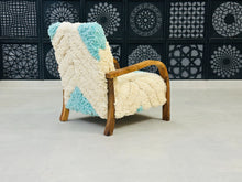 Load image into Gallery viewer, Chic moroccan walnut wood, chair, The Wool Rugs, The Wool Rugs, 
