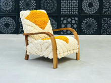 Load image into Gallery viewer, Moroccan Wool Lounge Chair with Walnut Frame, chair, The Wool Rugs, The Wool Rugs, 