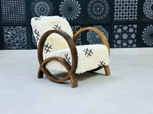 Load image into Gallery viewer, Chic moroccan walnut wood, chair, The Wool Rugs, The Wool Rugs, 
