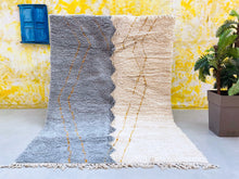Load image into Gallery viewer, Moroccan rug, custom design rugs, All wool berber rug, plain ivory rug, Berber rug, beige rug, Custom size rug, custom boujad rug, custom handmade rug, handmade rug, Moroccan rug,