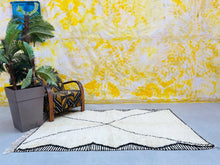 Load image into Gallery viewer, Beni ourain, Moroccan wool rug, Moroccan berber rug, Morocco rug, Beni Ourain rug, Moroccan rug, Handmade rug, Moroccan rug blue, beni rug, Moroccan dots rug, beni ourain, custom made, ivory rug