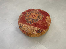 Load image into Gallery viewer, Round moroccan pouf cover - T8, Floor Cushions, The Wool Rugs, The Wool Rugs, 
