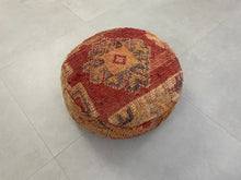 Load image into Gallery viewer, Round moroccan pouf cover - T8, Floor Cushions, The Wool Rugs, The Wool Rugs, 
