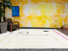 Load image into Gallery viewer, Beni ourain, shag rug, Wool rug, Handmade rug, moroccan shag rug, moroccan rug 9x12, beige rug, custom rugs, Moroccan rug, boho decor, custom made, customized rug, Custom size rug