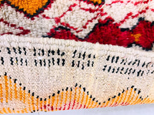 Load image into Gallery viewer, moroccan rug runner, colorful rug, wool nursery rug, narrow runner rug, hand woven rug, shaggy wool rug, berber runner carpet, custom runner rug, washable runner rug, checkered runner rug, 3x9 runner rugs, boujaad rugs runner, bohemian red rug