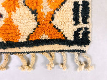 Load image into Gallery viewer, moroccan rug runner, colorful rug, wool nursery rug, narrow runner rug, hand woven rug, shaggy wool rug, berber runner carpet, custom runner rug, washable runner rug, checkered runner rug, 3x9 runner rugs, boujaad rugs runner, bohemian red rug