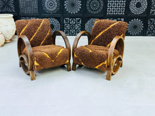 Load image into Gallery viewer, 2 set of Moroccan Wool Lounge Chair with Walnut Frame (Copy), chair, The Wool Rugs, The Wool Rugs, 
