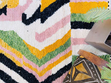 Load image into Gallery viewer, soft moroccan rug, rug moroccan, moroccan handknotted, dining room, colorful beni ourain, hand woven rugs, moroccan boujad, area rug moroccan, shag rug 10x13, beniouarain rug, handmade home decor, vintage moroccan rug, fluffy wool rug