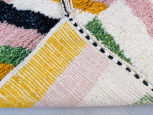 Load image into Gallery viewer, soft moroccan rug, rug moroccan, moroccan handknotted, dining room, colorful beni ourain, hand woven rugs, moroccan boujad, area rug moroccan, shag rug 10x13, beniouarain rug, handmade home decor, vintage moroccan rug, fluffy wool rug