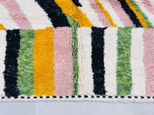 Load image into Gallery viewer, soft moroccan rug, rug moroccan, moroccan handknotted, dining room, colorful beni ourain, hand woven rugs, moroccan boujad, area rug moroccan, shag rug 10x13, beniouarain rug, handmade home decor, vintage moroccan rug, fluffy wool rug