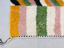 Load image into Gallery viewer, soft moroccan rug, rug moroccan, moroccan handknotted, dining room, colorful beni ourain, hand woven rugs, moroccan boujad, area rug moroccan, shag rug 10x13, beniouarain rug, handmade home decor, vintage moroccan rug, fluffy wool rug