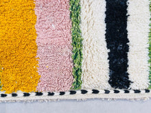 Load image into Gallery viewer, soft moroccan rug, rug moroccan, moroccan handknotted, dining room, colorful beni ourain, hand woven rugs, moroccan boujad, area rug moroccan, shag rug 10x13, beniouarain rug, handmade home decor, vintage moroccan rug, fluffy wool rug
