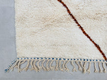 Load image into Gallery viewer, soft moroccan rug, rug moroccan, moroccan handknotted, dining room, colorful beni ourain, hand woven rugs, moroccan boujad, area rug moroccan, shag rug 8x10, beniouarain rug, handmade home decor, vintage moroccan rug, fluffy wool rug