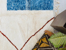 Load image into Gallery viewer, soft moroccan rug, rug moroccan, moroccan handknotted, dining room, colorful beni ourain, hand woven rugs, moroccan boujad, area rug moroccan, shag rug 8x10, beniouarain rug, handmade home decor, vintage moroccan rug, fluffy wool rug
